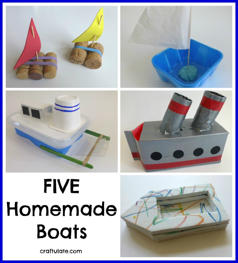 Boat 1: Corks, elastic bands, craft foam