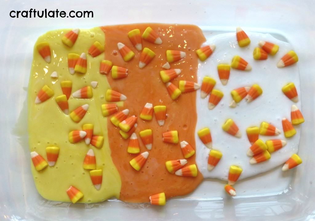 Craftulate: Candy Corn Sensory Slime