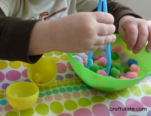Easter Egg Fine Motor Fun with Pompoms – Craftulate