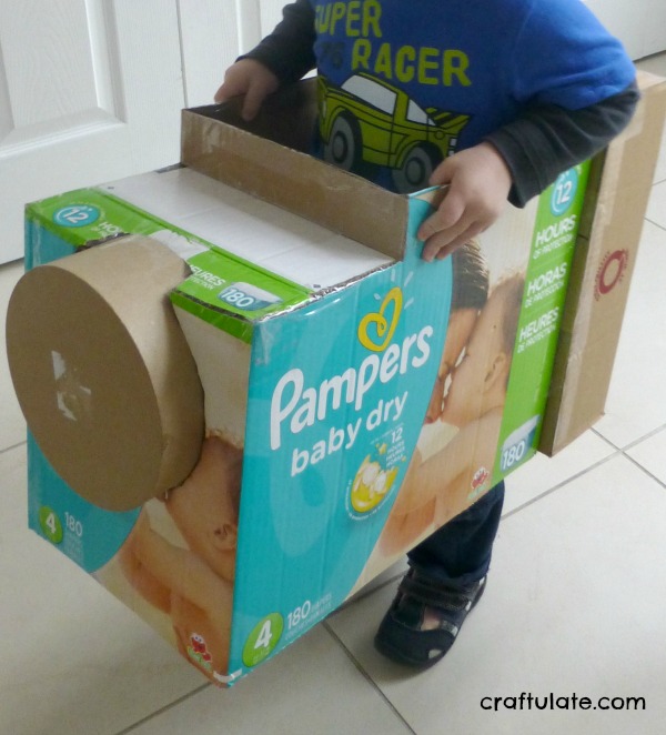 making a cardboard train