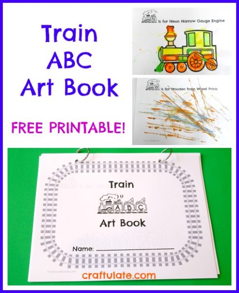 Train ABC Art Book - free printable from craftulate.com