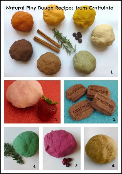 Natural Playdough Recipes from Craftulate Natural Playdough Recipes from Craftulate