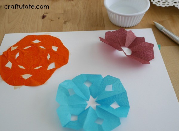 Tissue Paper Snowflake Art - Craftulate