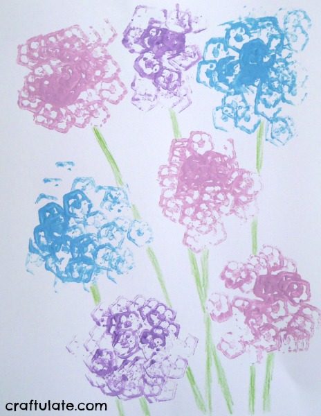 Hydrangea Art for Kids Using Okra - Craftulate