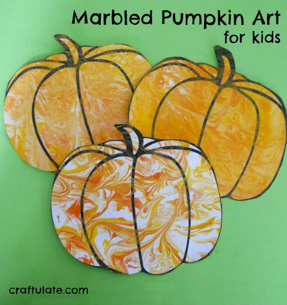 Marbled Pumpkin Art For Kids Craftulate