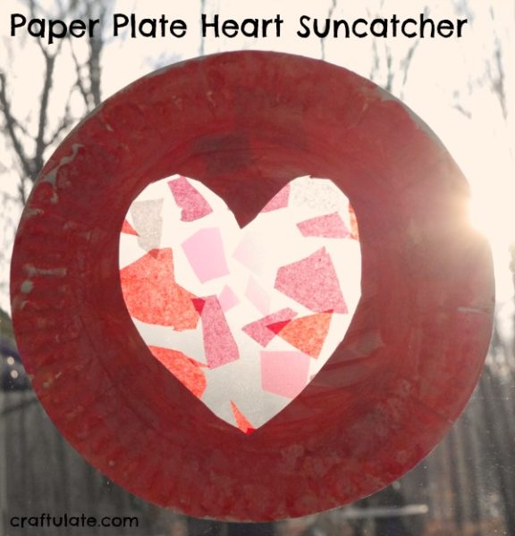 paper plate heart craft