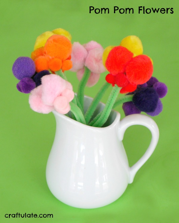 Pom Pom Flowers Craftulate