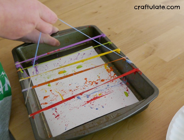 Painting with Rubber Bands - fun process art for kids!