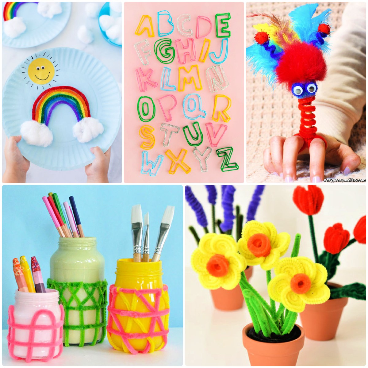 Children's Craft Set DIY Kids Crafts Supplies Craft Art Material Set for  Kids with Pipe Cleaner Pompom Googly Eye Feather Sequin Scrapbooking Craft