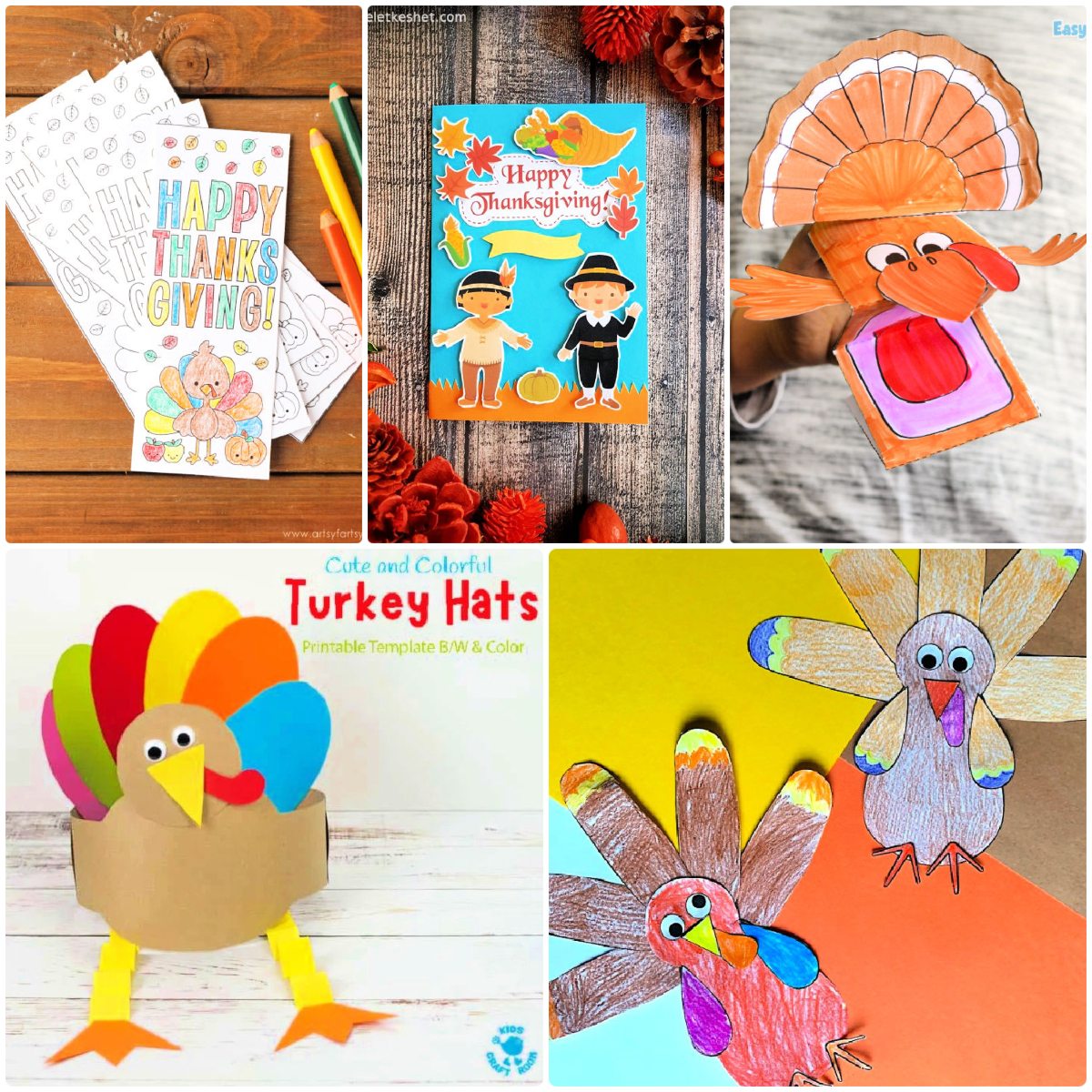 Turkey toilet paper roll Thanksgiving coloring craft kids - Happy Paper Time